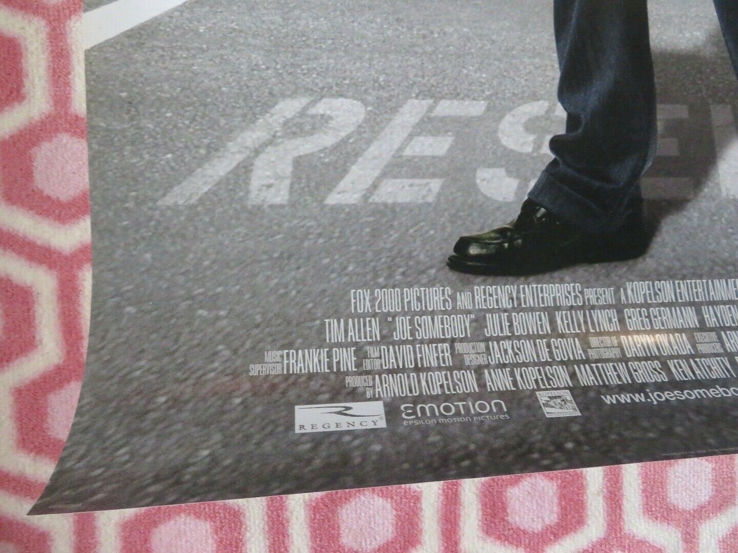 JOE SOMEBODY US ONE SHEET ROLLED POSTER TIM ALLEN 2001 Movie posters