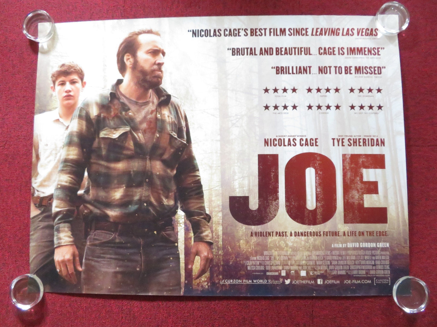 JOE UK QUAD (30"x 40") ROLLED POSTER NICOLAS CAGE TYE SHERIDAN 2013 Rendezvous Cinema Movie posters