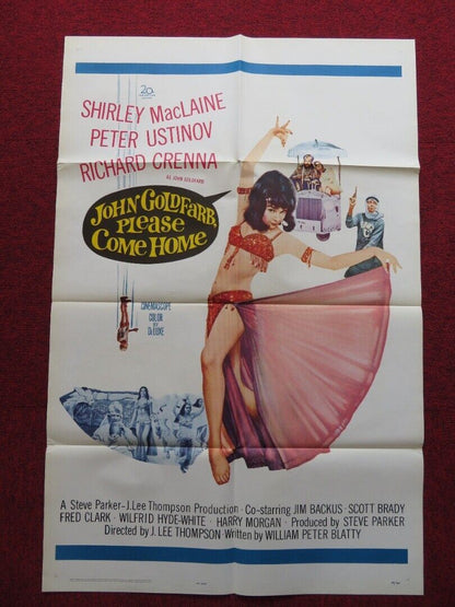 JOHN GOLDFARB PLEASE COME HOME FOLDED US ONE SHEET POSTER MACLAINE USTINOV 1964 Movie posters