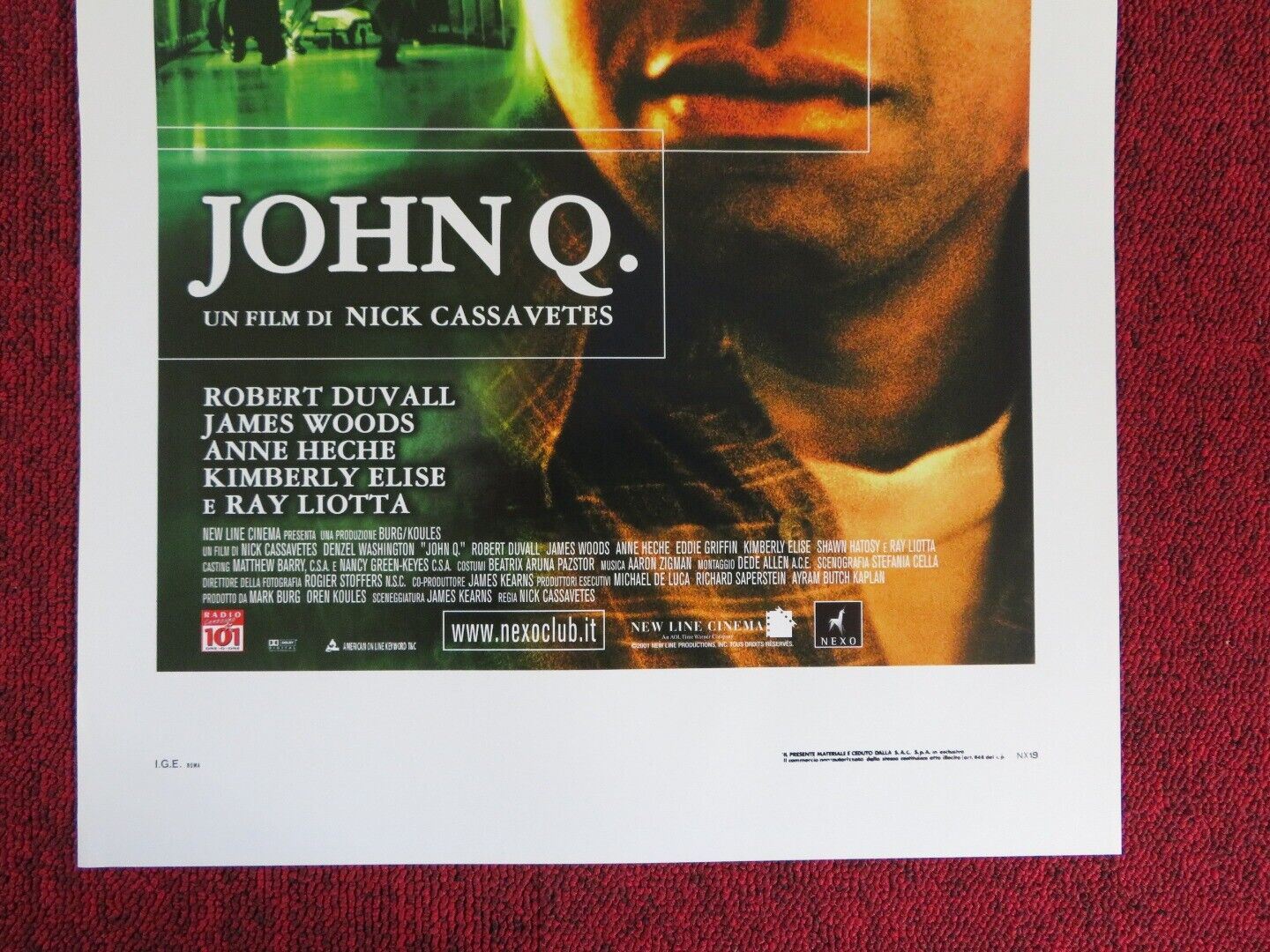 JOHN Q. ITALIAN LOCANDINA (27.5"x13") POSTER DENZEL WASHINGTON 2002 Movie posters