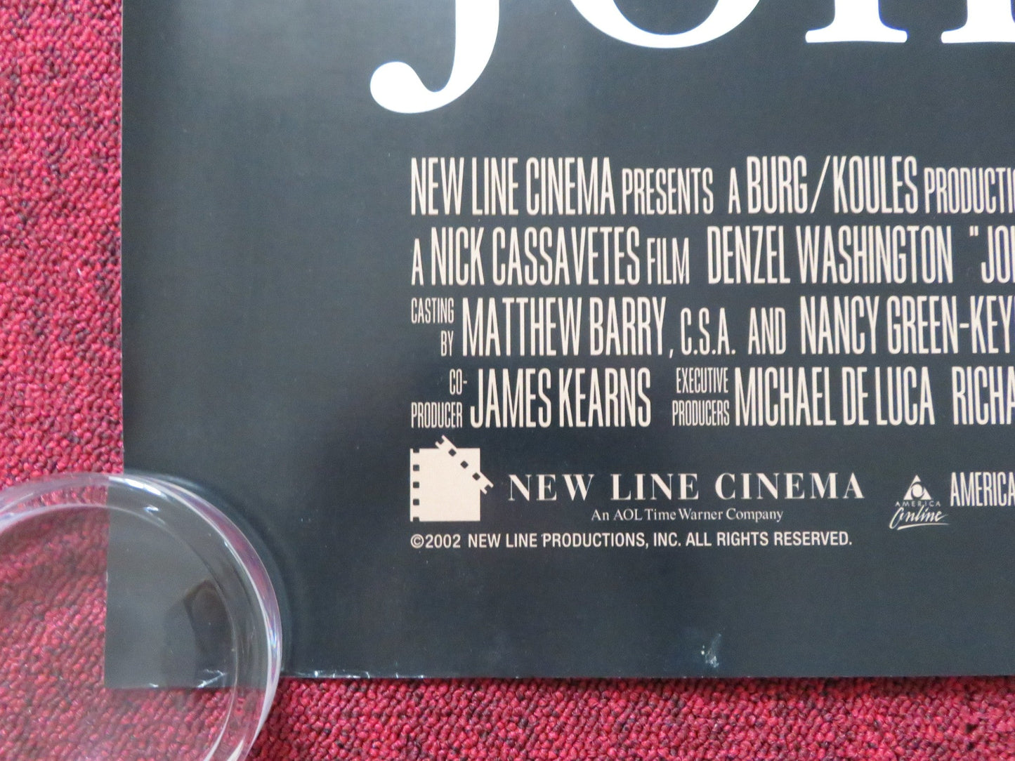 JOHN Q UK QUAD (30"x 40") ROLLED POSTER DENZEL WASHINGTON KIMBERLY ELISE 2002 Rendezvous Cinema Movie posters