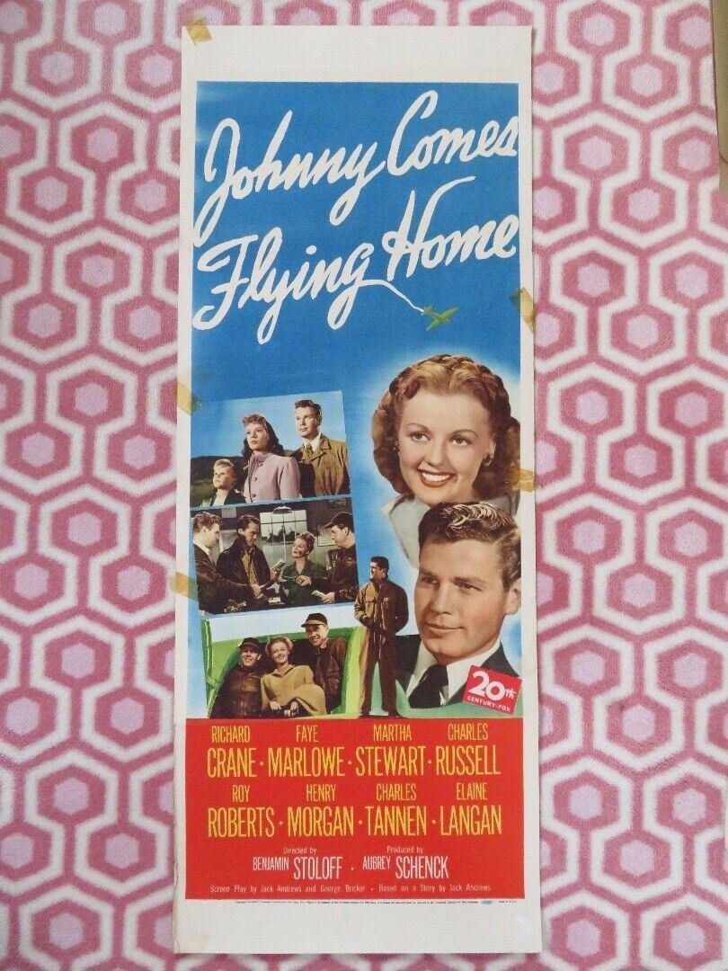 JOHNNY COMES FLYING HOME US INSERT (14"x 36") POSTER RICHARD CRANE M STEWART '46 Movie posters