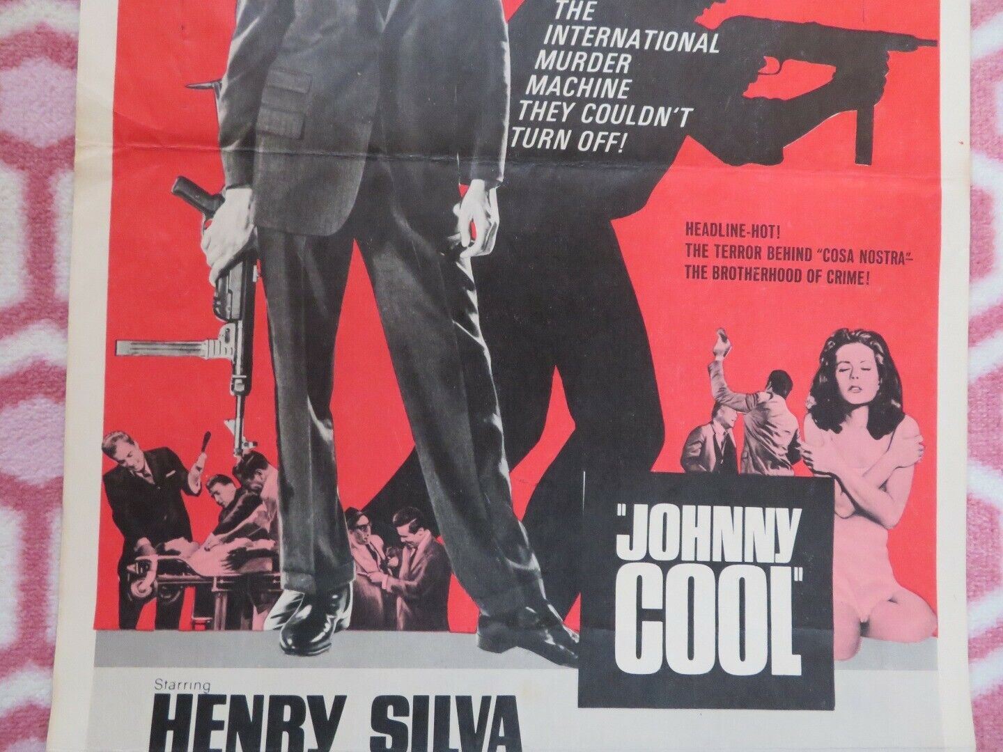 JOHNNY COOL US INSERT (14"x 36") POSTER HENRY SILVA ELIZABETH MONTGOMERY 1963 - Rendezvous Cinema