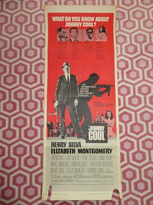JOHNNY COOL US INSERT (14"x 36") POSTER HENRY SILVA ELIZABETH MONTGOMERY 1963 - Rendezvous Cinema