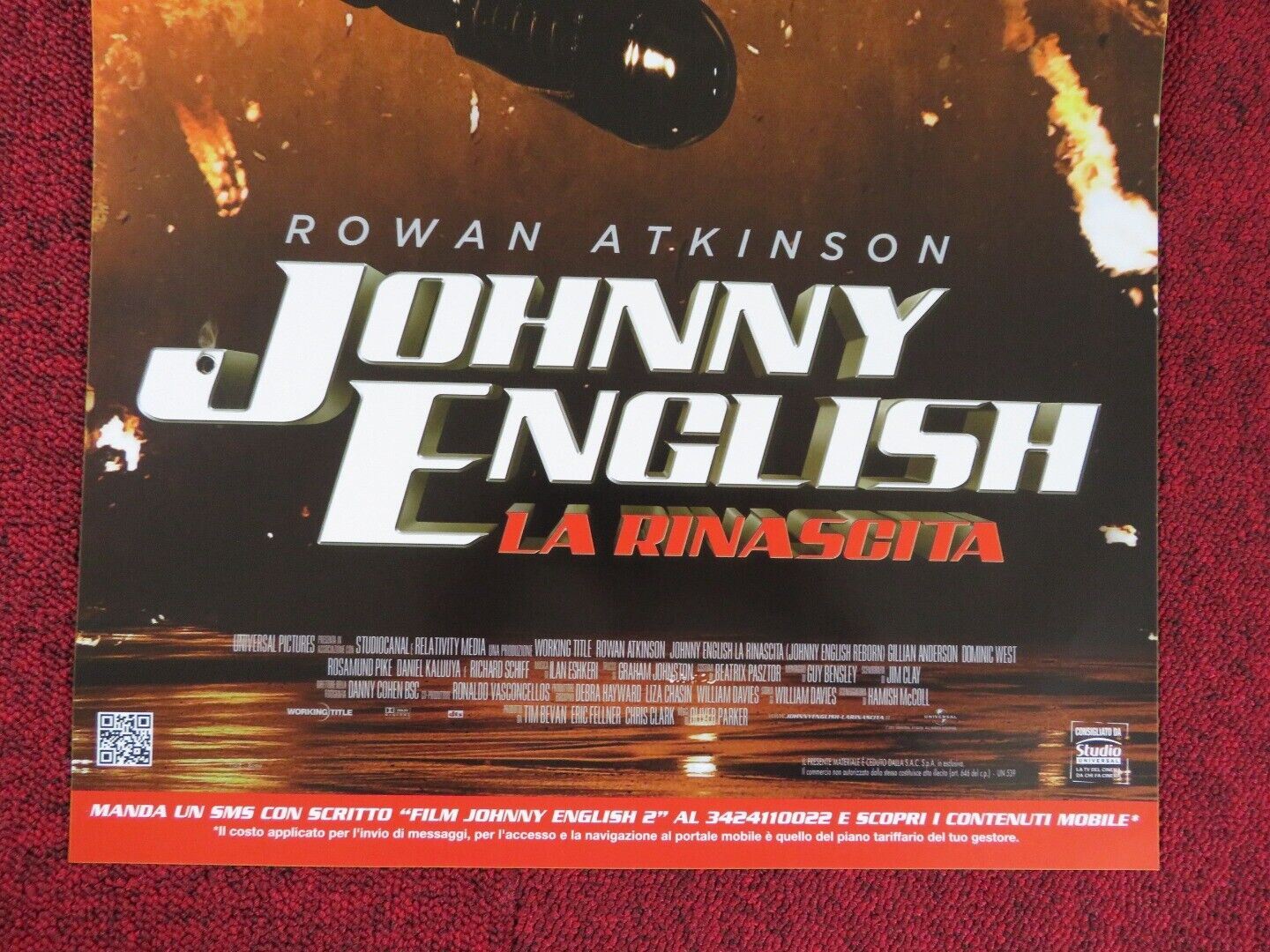JOHNNY ENGLISH REBORN ITALIAN LOCANDINA (27.5"x12.5") POSTER ROWAN ATKINSON 2011 Movie posters
