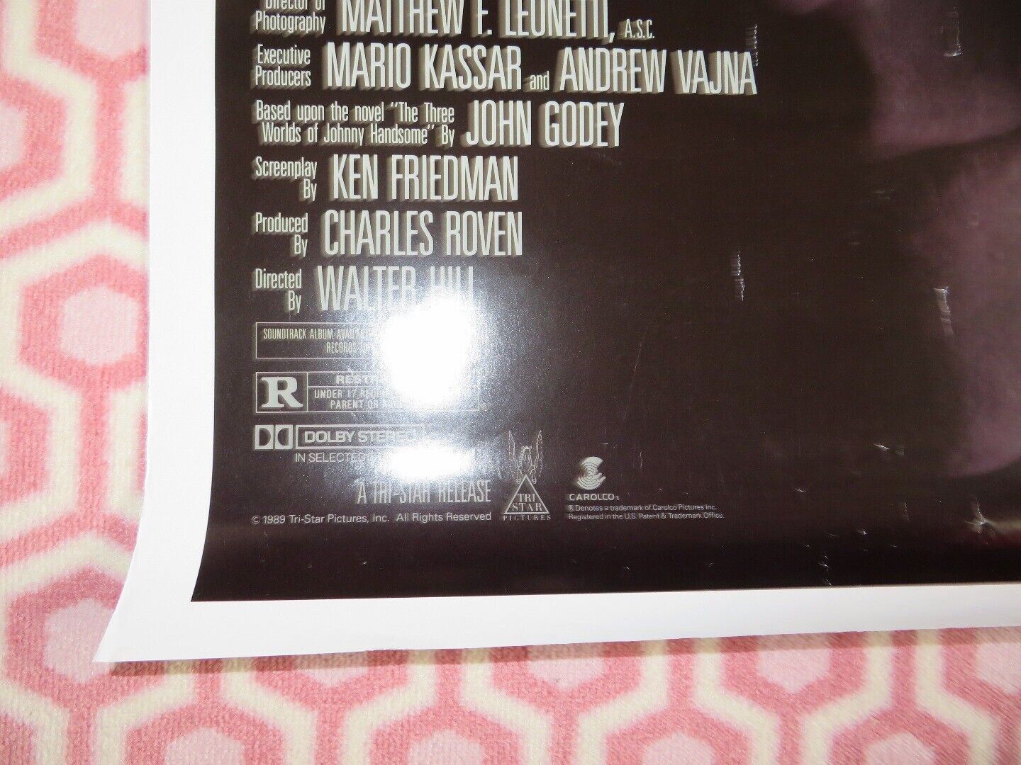 JOHNNY HANDSOME ONE SHEET ROLLED POSTER MICKEY ROURKE 1989 - Rendezvous Cinema