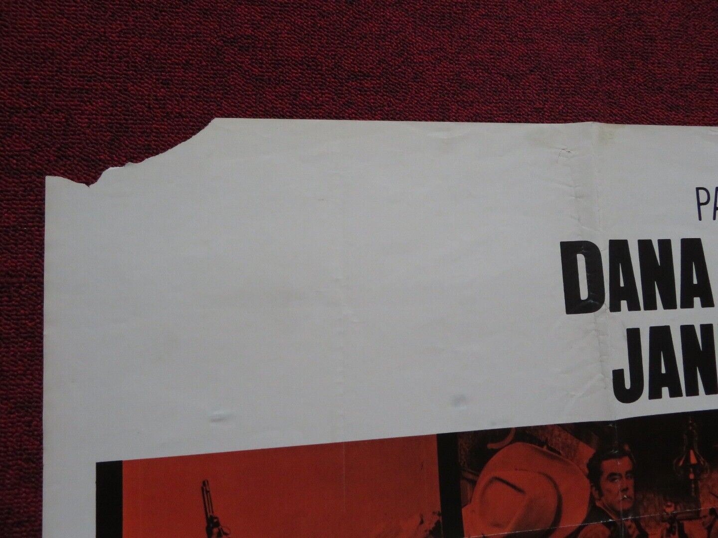 JOHNNY RENO FOLDED US ONE SHEET POSTER DANA ANDREWS JANE RUSSELL 1966 Movie posters