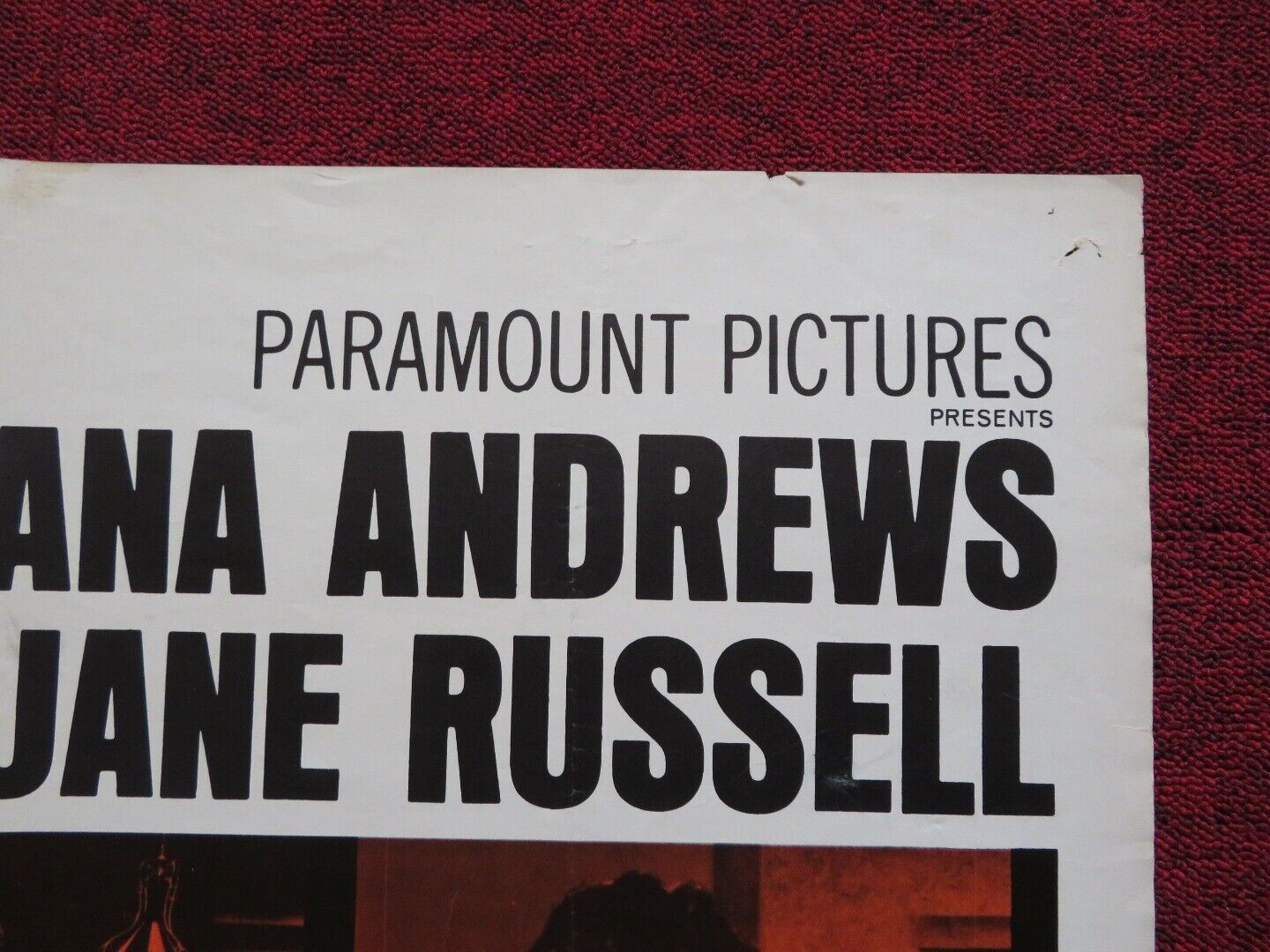 JOHNNY RENO FOLDED US ONE SHEET POSTER DANA ANDREWS JANE RUSSELL 1966 Movie posters