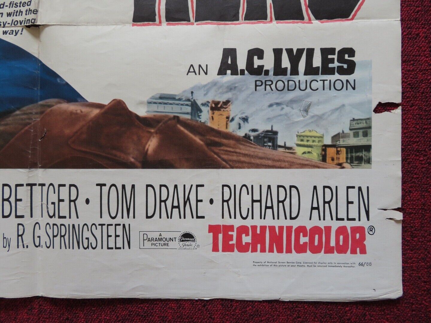 JOHNNY RENO FOLDED US ONE SHEET POSTER DANA ANDREWS JANE RUSSELL 1966 Movie posters