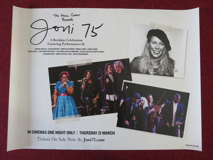 JONI 75: A BIRTHDAY CELEBRATION UK QUAD (30"x 40") ROLLED POSTER MITCHELL 2019 Rendezvous Cinema Movie posters