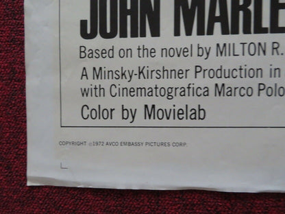 JORY FOLDED US ONE SHEET POSTER JOHN MARLEY B.J THOMAS 1972 Movie posters