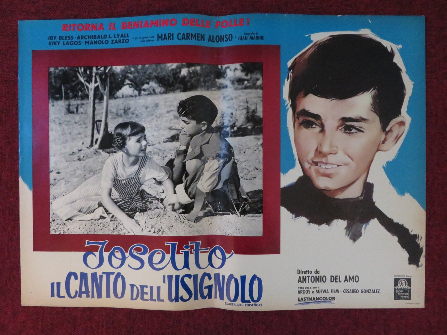 JOSELITO / ESCUCHA MI CANCION - B ITALIAN FOTOBUSTA POSTER MARQUEZ 1959 Rendezvous Cinema Movie posters
