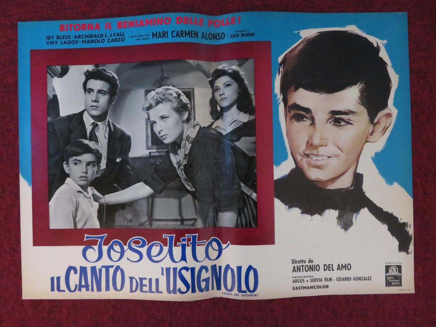 JOSELITO / ESCUCHA MI CANCION - E ITALIAN FOTOBUSTA POSTER MARQUEZ 1959 Rendezvous Cinema Movie posters