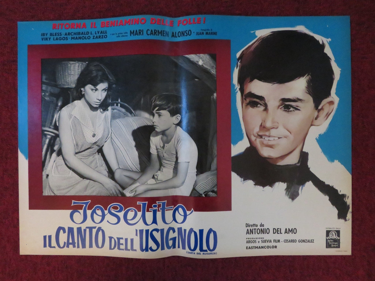 JOSELITO / ESCUCHA MI CANCION - G ITALIAN FOTOBUSTA POSTER MARQUEZ 1959 Rendezvous Cinema Movie posters
