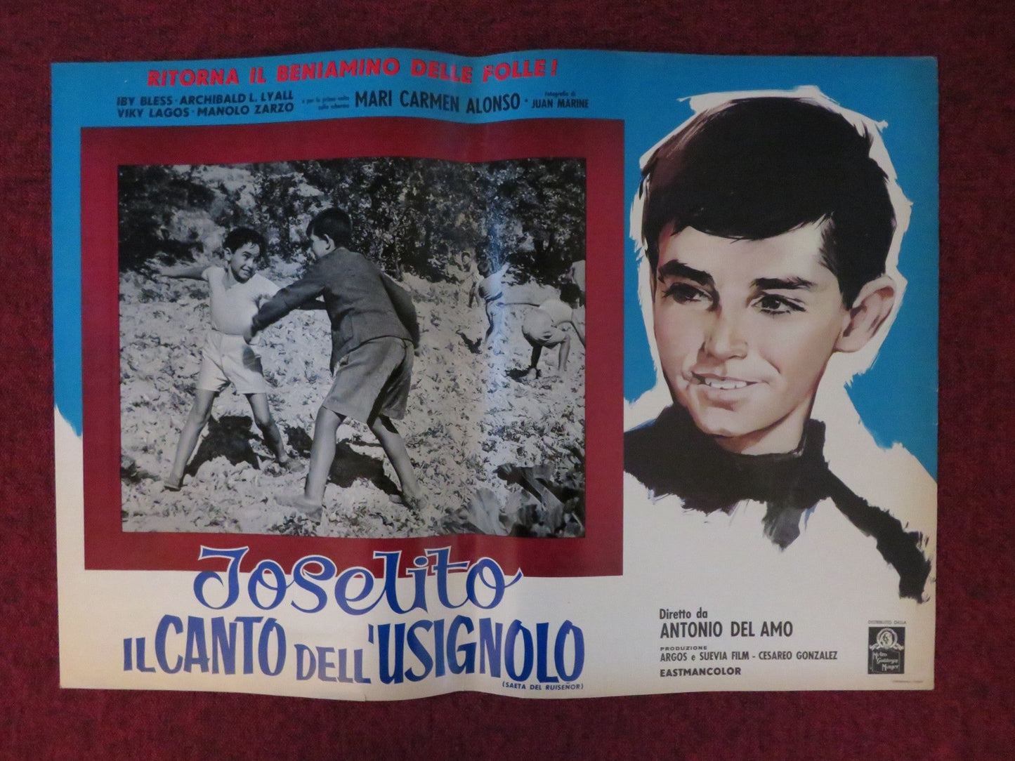 JOSELITO / ESCUCHA MI CANCION - H ITALIAN FOTOBUSTA POSTER MARQUEZ 1959 Rendezvous Cinema Movie posters
