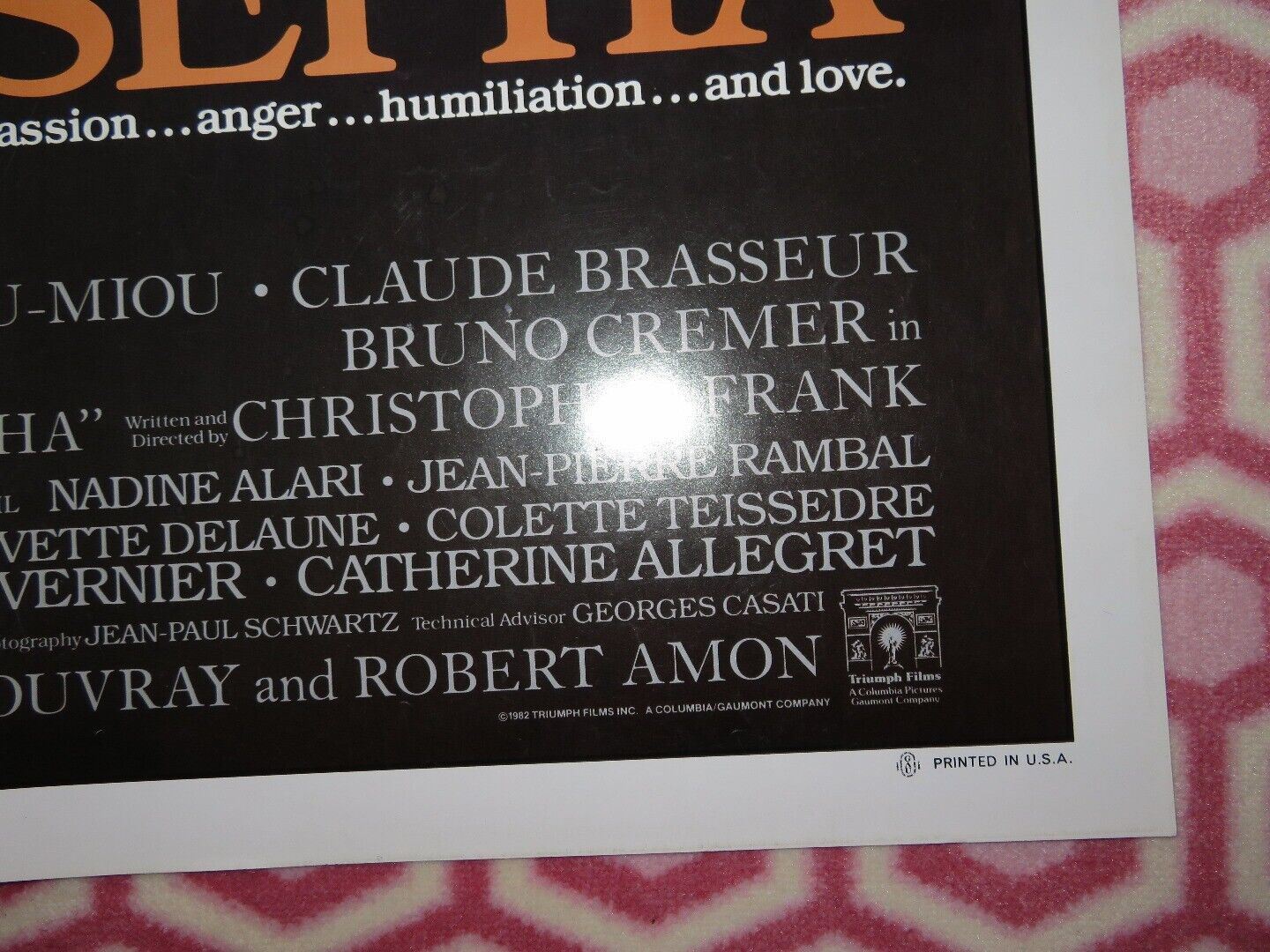 JOSEPHA US ONE SHEET POSTER MIOU - MIOU CLAUDE BRASSEUR 1982 Movie posters