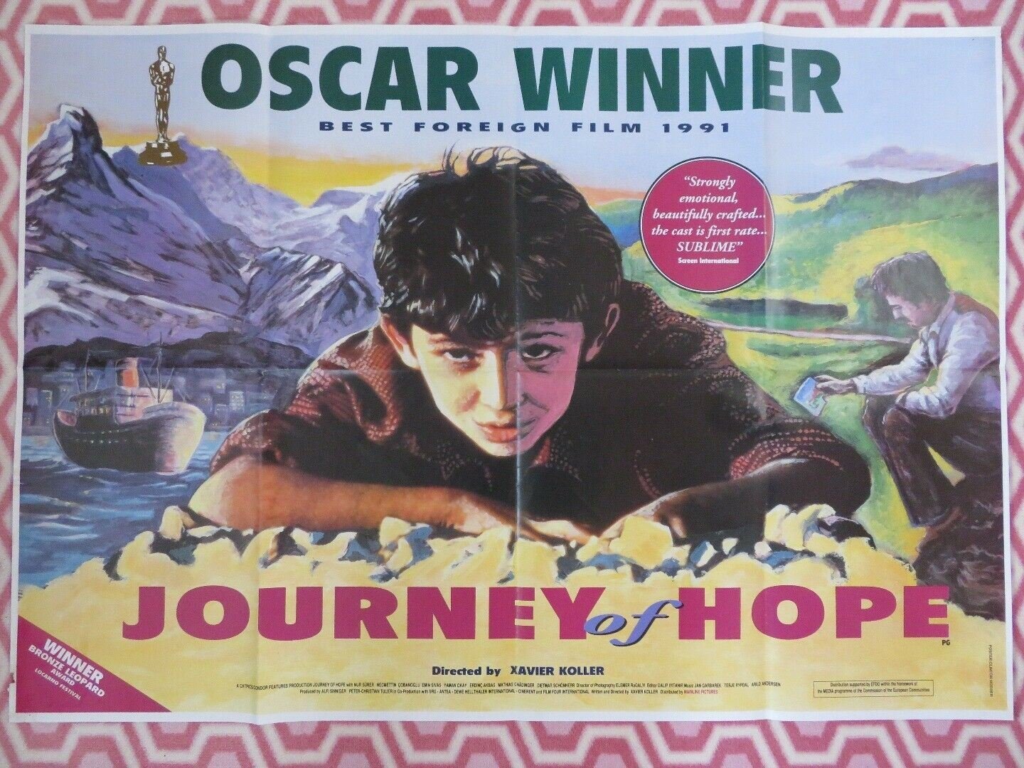 JOURNEY OF HOPE BRITISH QUAD (30"x40") POSTER NUR SURERXAVIER KOLLER 1991 Movie posters