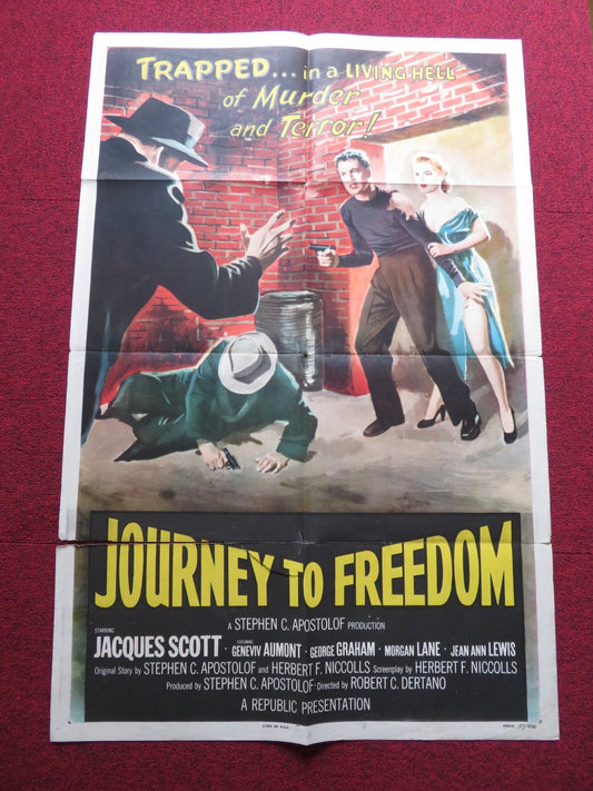 JOURNEY TO FREEDOM FOLDED US ONE SHEET POSTER JACQUES SCOTT GENEVIV AUMONT 1957 Rendezvous Cinema Movie posters