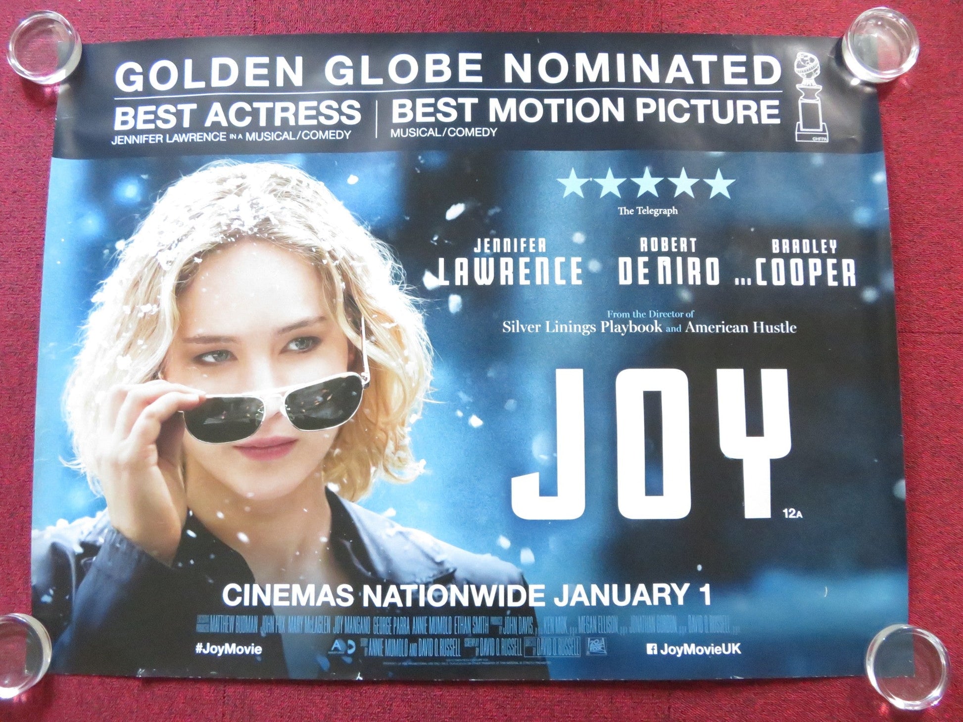 JOY - B UK QUAD (30"x 40") ROLLED POSTER JENNIFER LAWRENCE ROBERT DE NIRO 2015 Rendezvous Cinema Movie posters