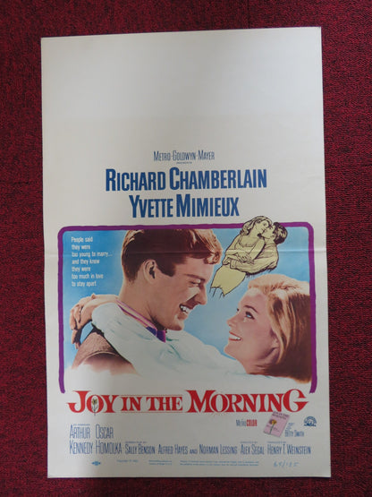 JOY IN THE MORNING WINDOW CARD (14"x 22") POSTER RICHARD CHAMBERLAIN 1965 Rendezvous Cinema Movie posters