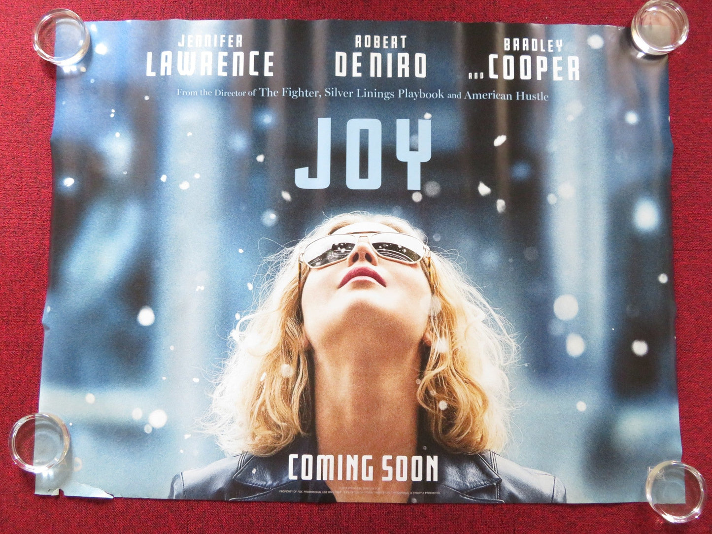 JOY UK QUAD (30"x 40") ROLLED POSTER JENNIFER LAWRENCE ROBERT DE NIRO 2015 Rendezvous Cinema Movie posters