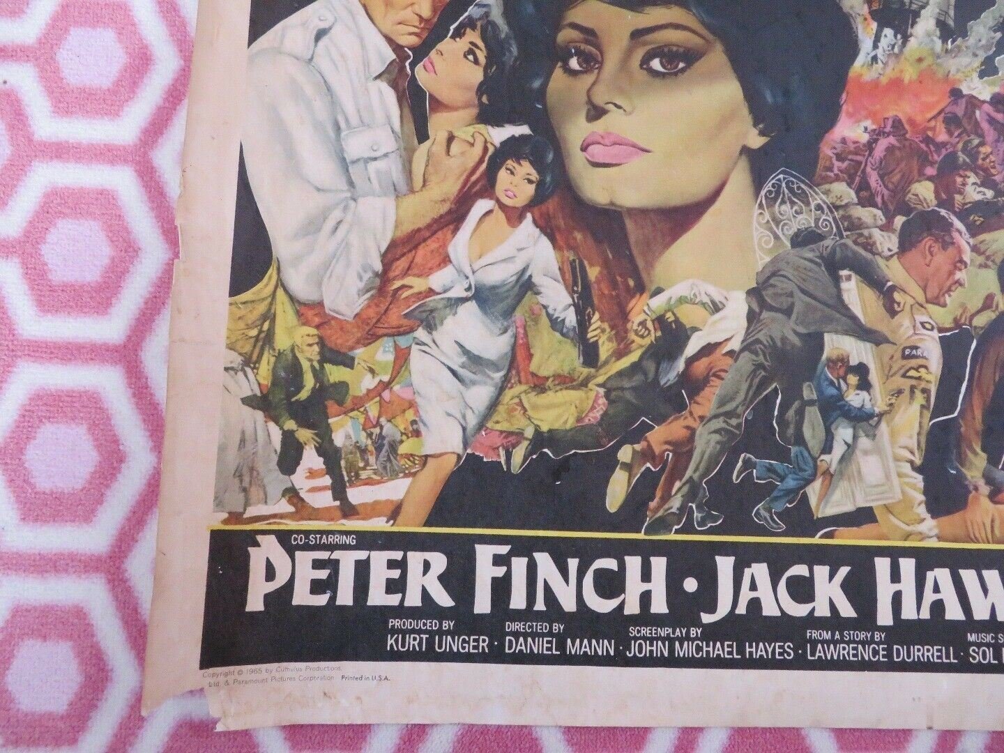 JUDITH US HALF SHEET (22"x 28") POSTER SOPHIA LOREN PETER FINCH 1966 Movie posters
