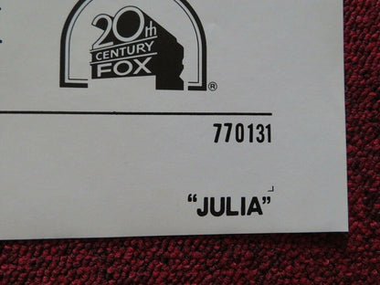 JULIA FOLDED US ONE SHEET POSTER JANE FONDA 1977 Movie posters