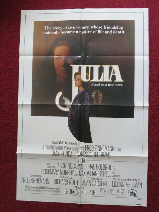 JULIA FOLDED US ONE SHEET POSTER JANE FONDA 1977 Movie posters
