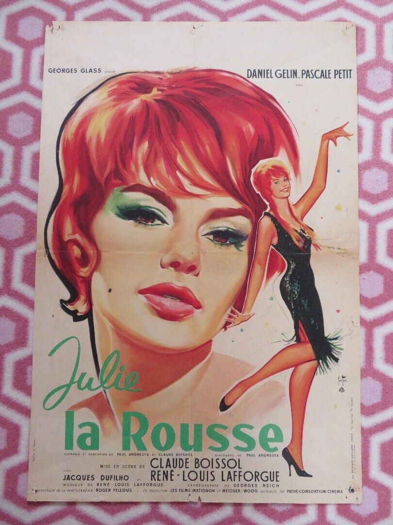 JULIE LA ROUSSE/ Julie the Redhead FRENCH (23.5"x 15.5") POSTER DANIEL GELIN '59 - Rendezvous Cinema