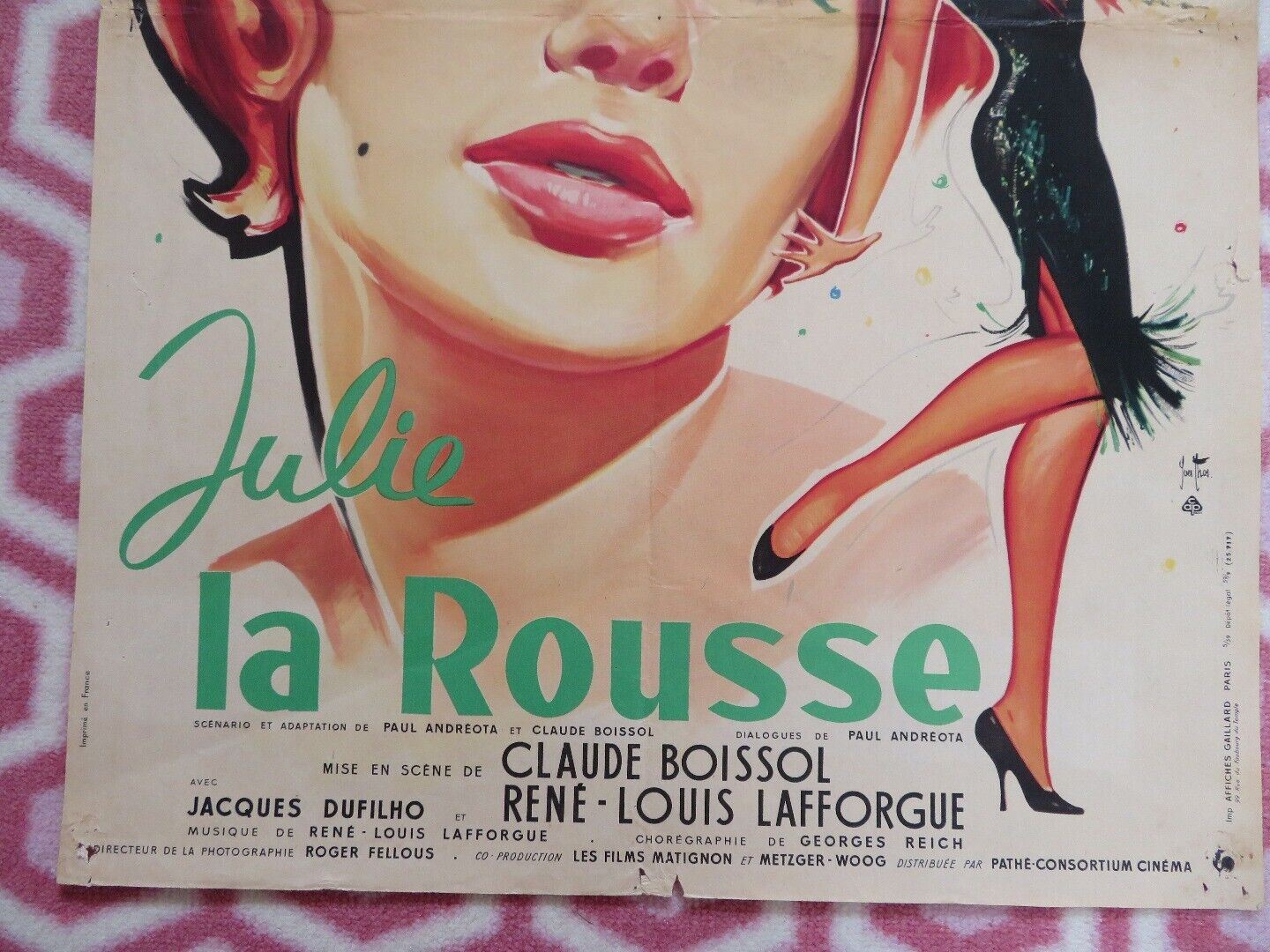 JULIE LA ROUSSE/ Julie the Redhead FRENCH (23.5"x 15.5") POSTER DANIEL GELIN '59 - Rendezvous Cinema