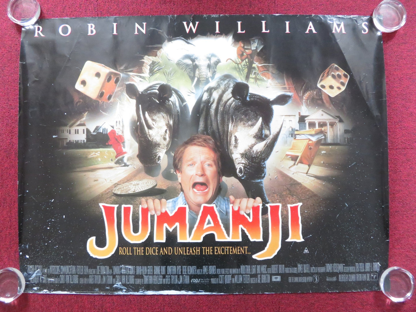 JUMANJI UK QUAD (30"x 40") ROLLED POSTER ROBIN WILLIAMS KIRSTEN DUNST 1995 Rendezvous Cinema Movie posters