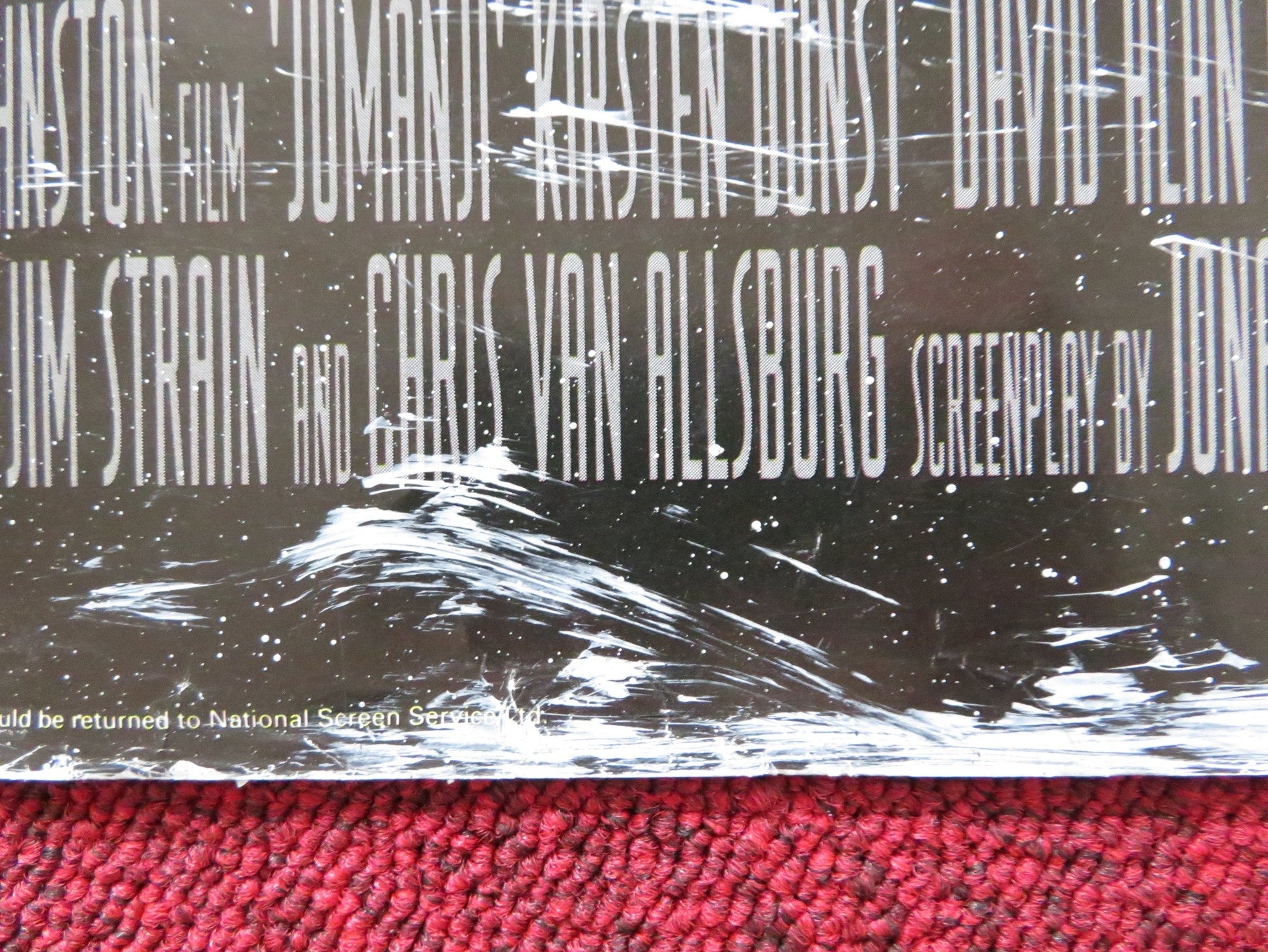 JUMANJI UK QUAD (30"x 40") ROLLED POSTER ROBIN WILLIAMS KIRSTEN DUNST 1995 Rendezvous Cinema Movie posters