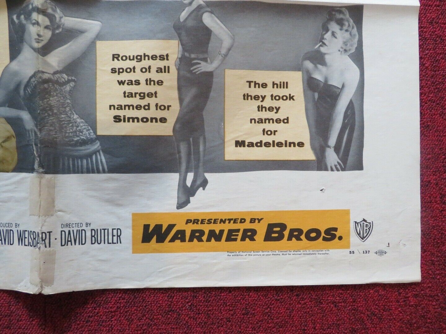 JUMP INTO HELL FOLDED US ONE SHEET POSTER JACQUES SERNAS KURT KASNAR 1955 Movie posters