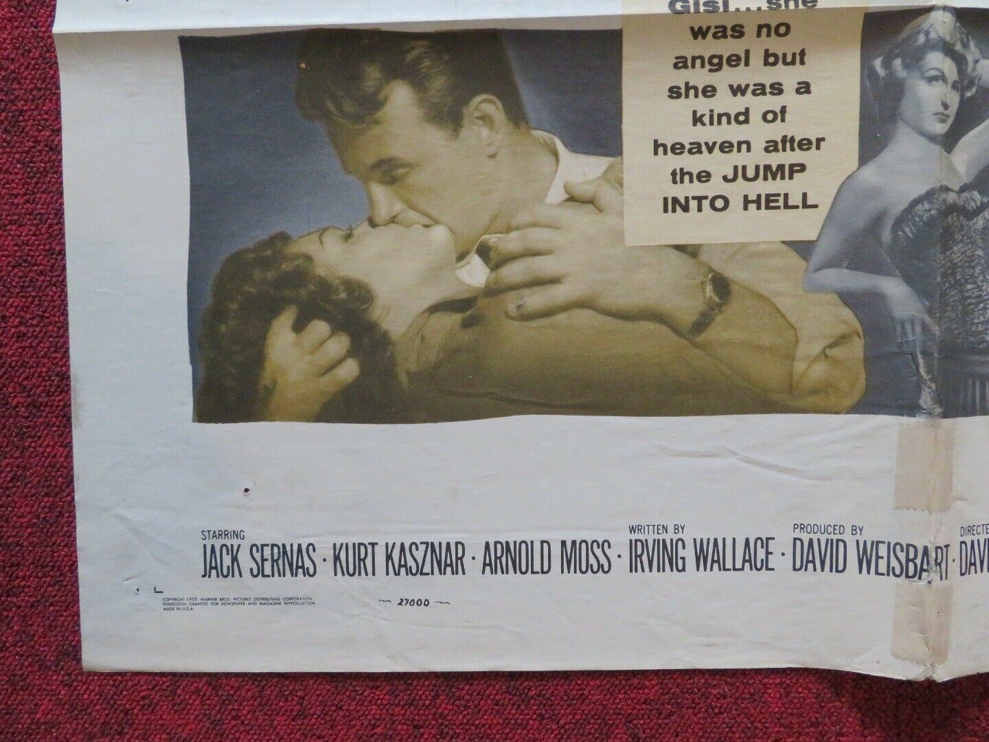 JUMP INTO HELL FOLDED US ONE SHEET POSTER JACQUES SERNAS KURT KASNAR 1955 Movie posters