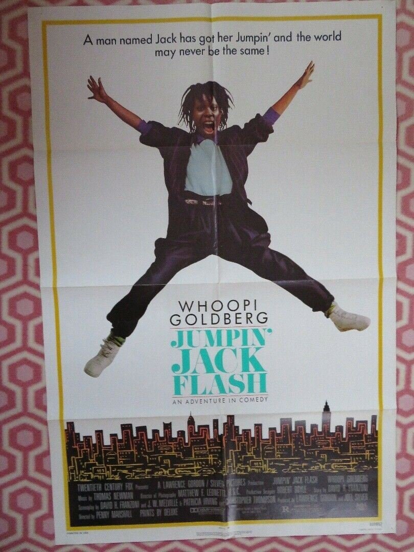 JUMPIN' JACK FLASH ONE SHEET POSTER FOLDED WHOOPI GOLDBERB 1986 Movie posters