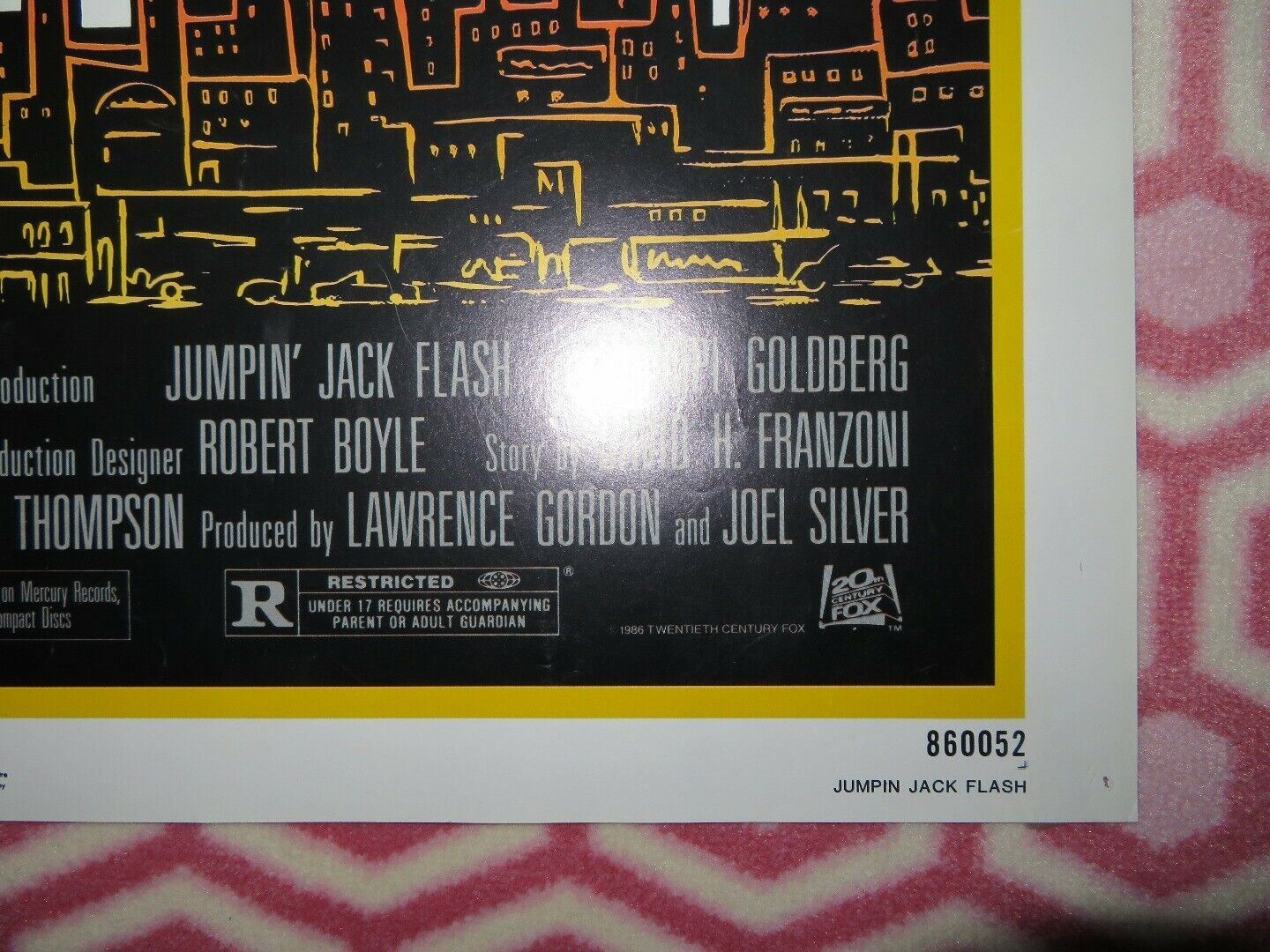 JUMPIN' JACK FLASH ONE SHEET POSTER FOLDED WHOOPI GOLDBERB 1986 Movie posters