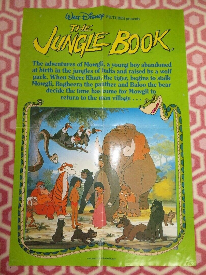 JUNGLE BOOK UK DOUBLE CROWN POSTER DISNEY PHIL HARRIS 1984 - Rendezvous Cinema