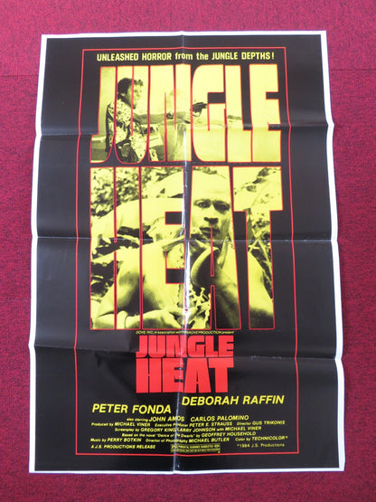 JUNGLE HEAT FOLDED US ONE SHEET POSTER DEBORAH RAFFIN PETER FONDA R1984 Rendezvous Cinema Movie posters