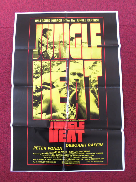 JUNGLE HEAT FOLDED US ONE SHEET POSTER DEBORAH RAFFIN PETER FONDA R1984 Rendezvous Cinema Movie posters