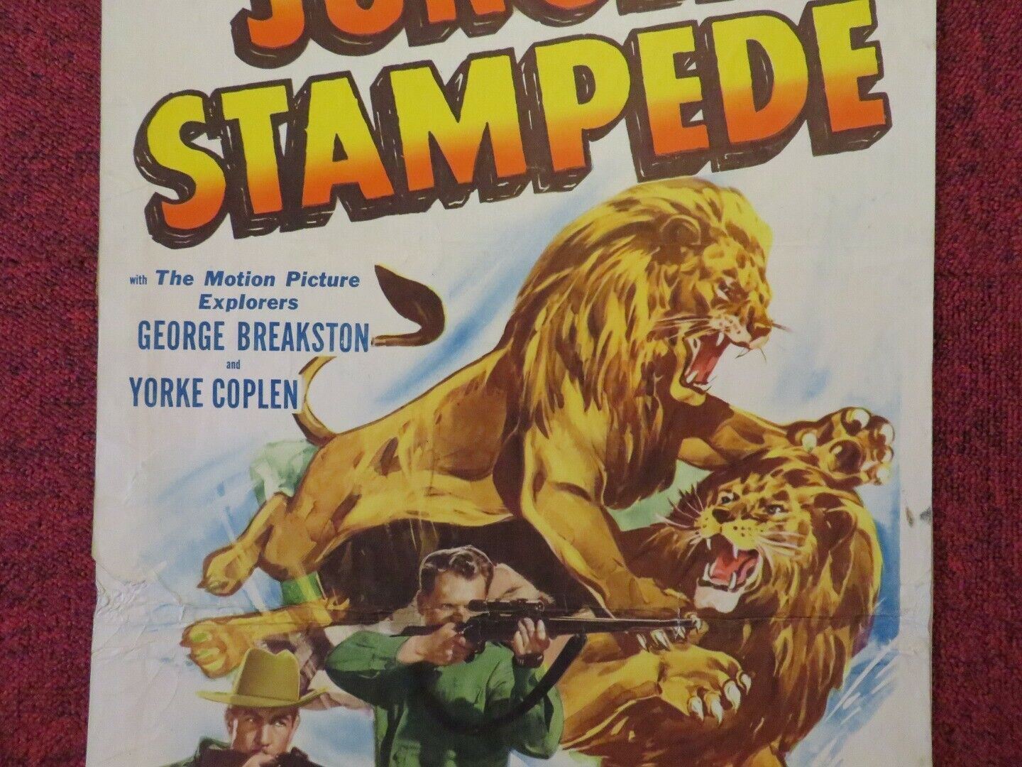 JUNGLE STAMPEDE US INSERT (14"x 36") POSTER GEORGE P.BREAKSTON YORKE COPLEN 1950 - Rendezvous Cinema