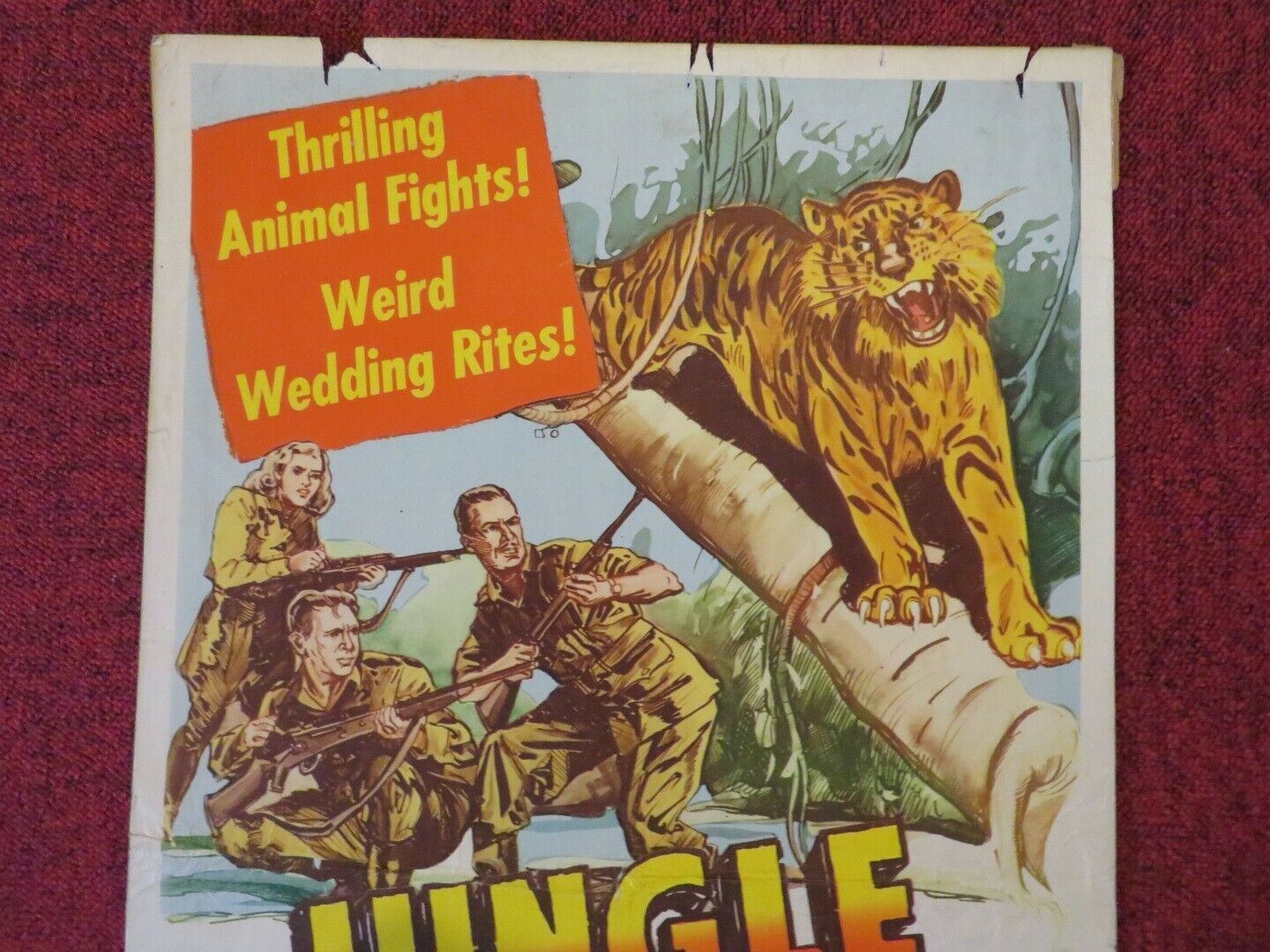 JUNGLE STAMPEDE US INSERT (14"x 36") POSTER GEORGE P.BREAKSTON YORKE COPLEN 1950 - Rendezvous Cinema