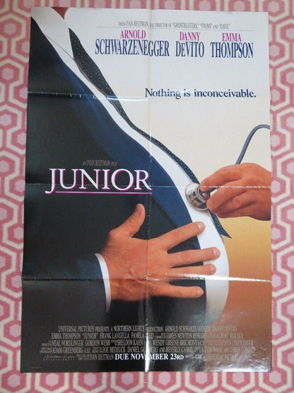 JUNIOR FOLDED US ONE SHEET POSTER DEVITO SCHWARZENEGGER 1994 Movie posters