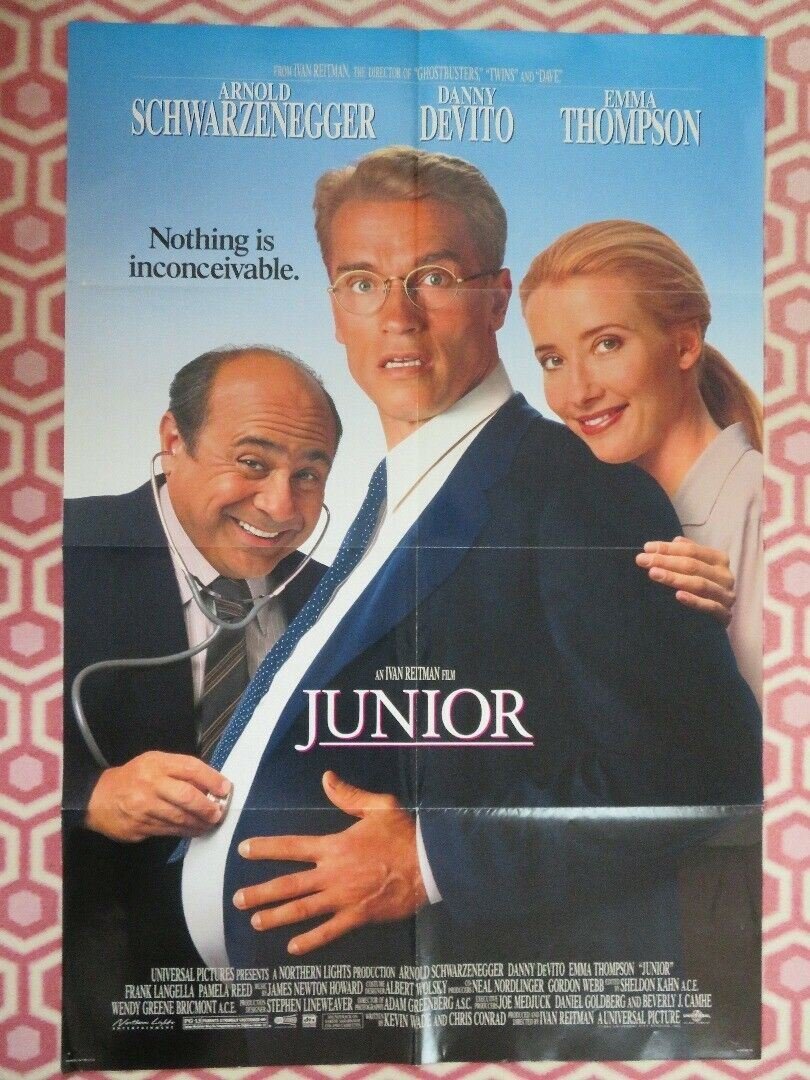 JUNIOR ONE SHEET POSTER FOLDED ARNOLD SCHWARZENEGGER DANNY DEVITO 1994 Movie posters