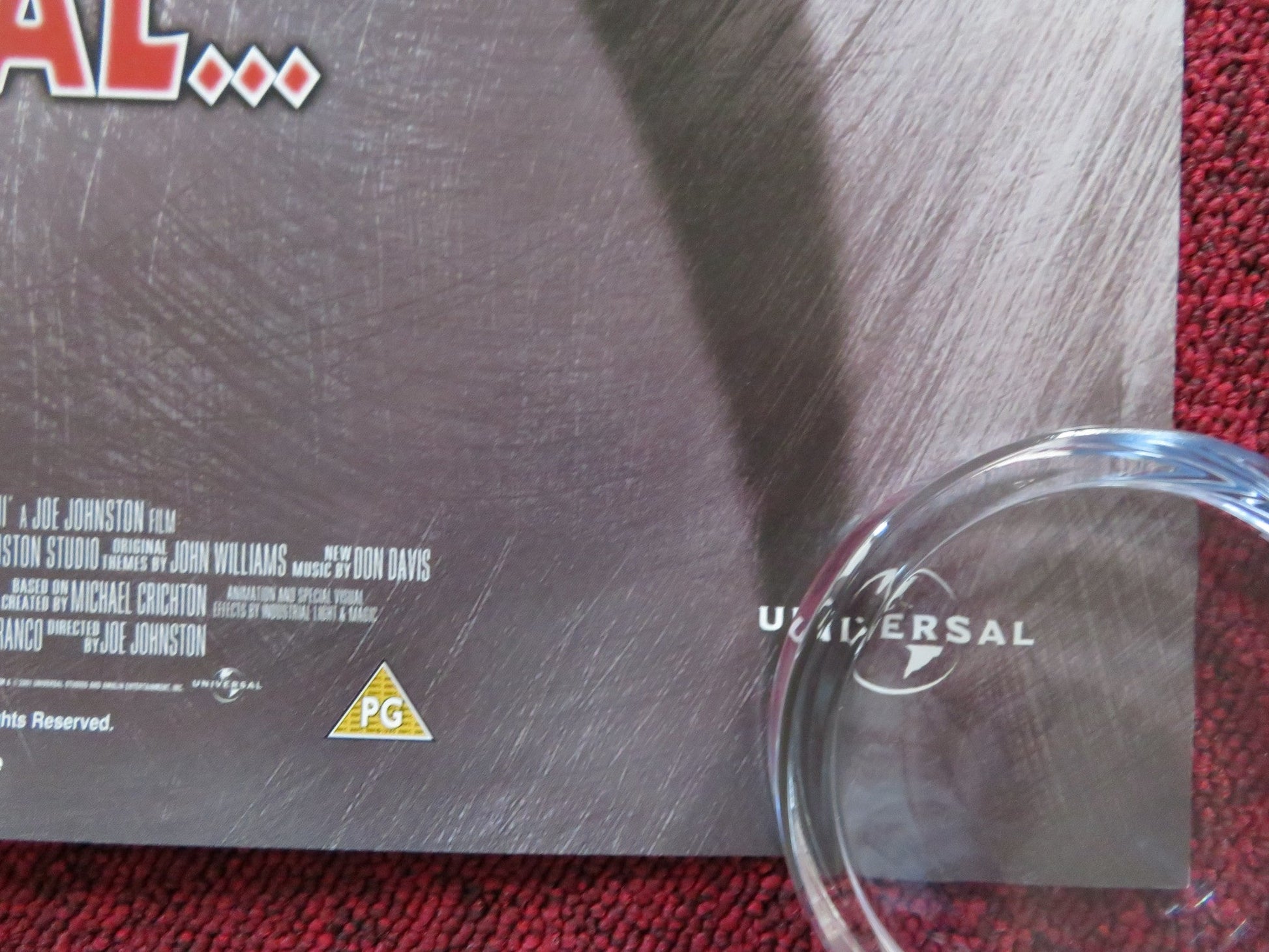 JURASSIC PARK III VHS VIDEO POSTER MICHAEL CRICHTON SAM NEILL 2001 Rendezvous Cinema Movie posters