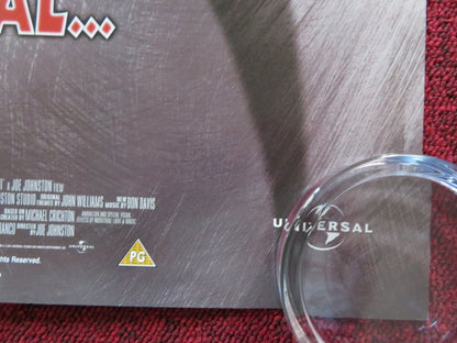 JURASSIC PARK III VHS VIDEO POSTER MICHAEL CRICHTON SAM NEILL 2001 Rendezvous Cinema Movie posters
