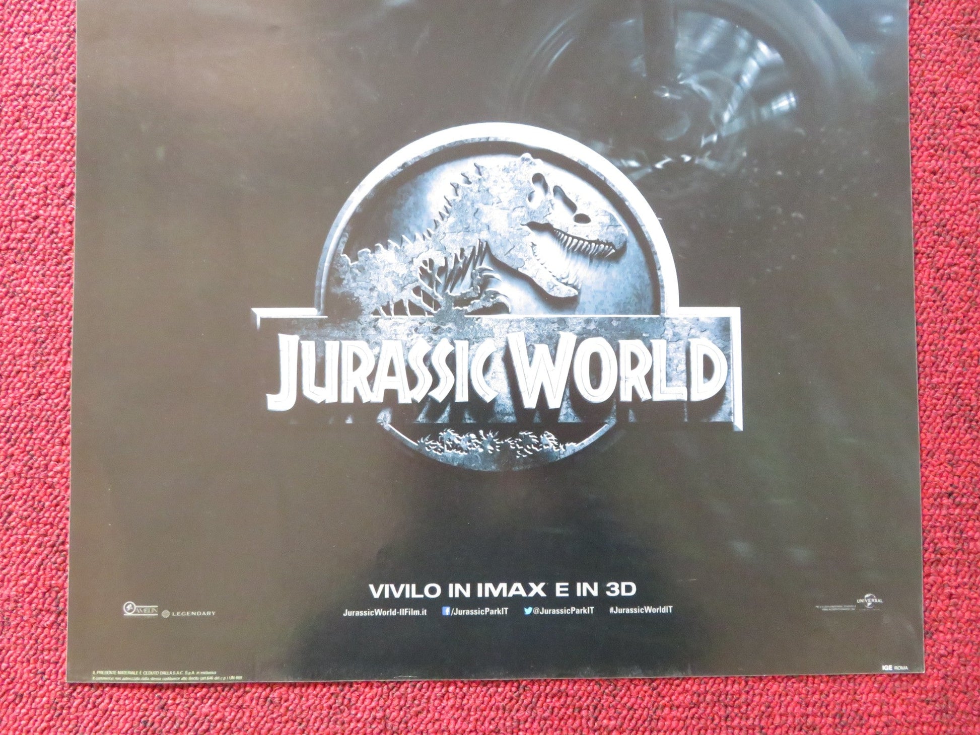 JURASSIC WORLD ITALIAN LOCANDINA POSTER CHRIS PRATT BRYCE DALLAS HOWARD 2015 Rendezvous Cinema Movie posters