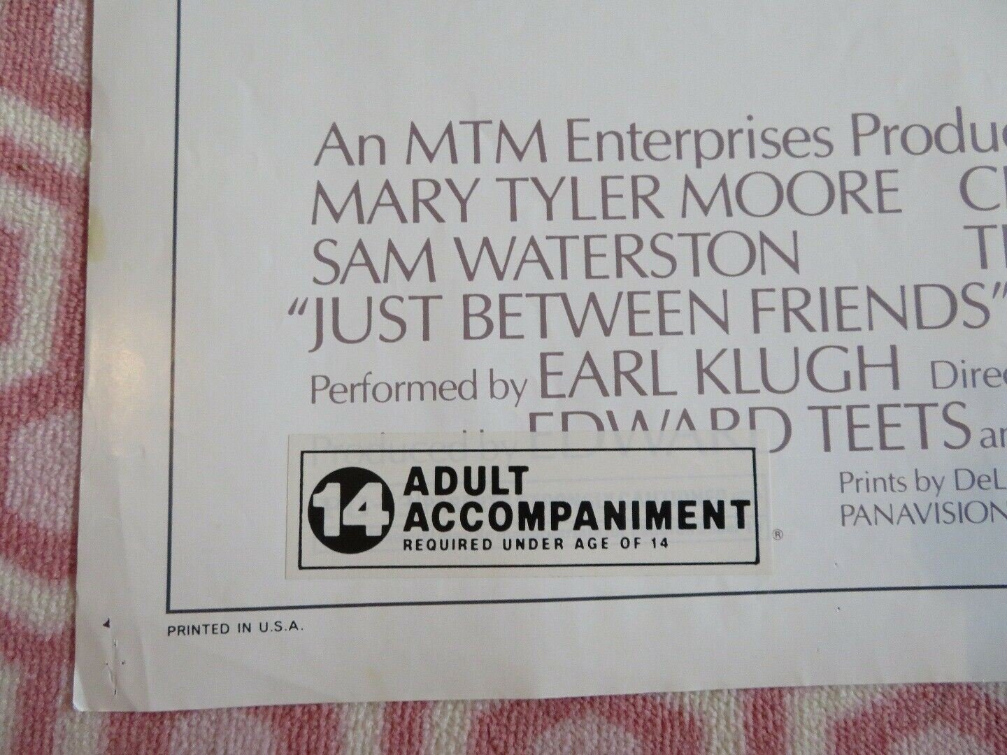 JUST BETWEEN FRIENDS US ONE SHEET POSTER TEN DANSON SAM WATERSTON 1986 Movie posters