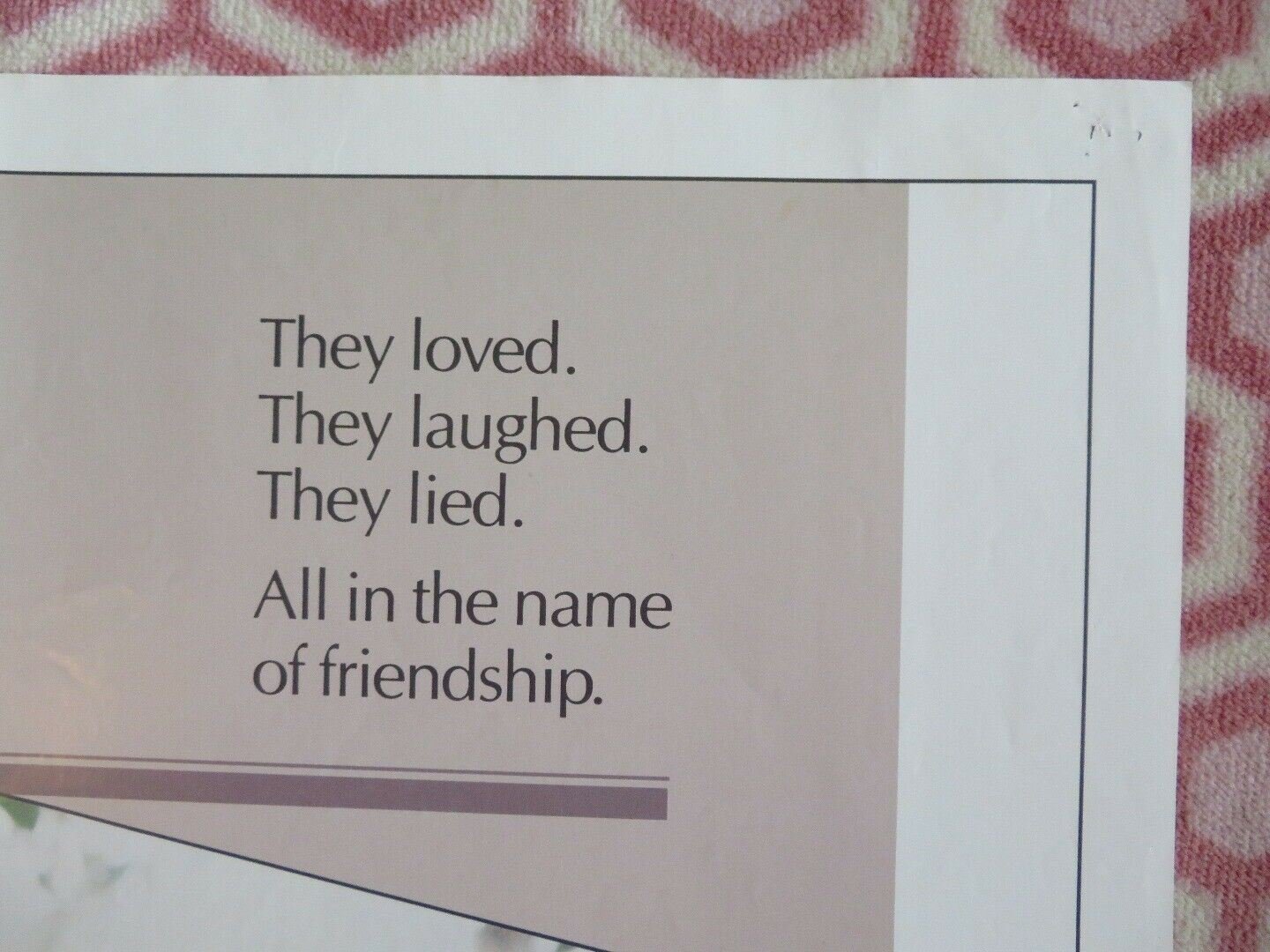 JUST BETWEEN FRIENDS US ONE SHEET POSTER TEN DANSON SAM WATERSTON 1986 Movie posters