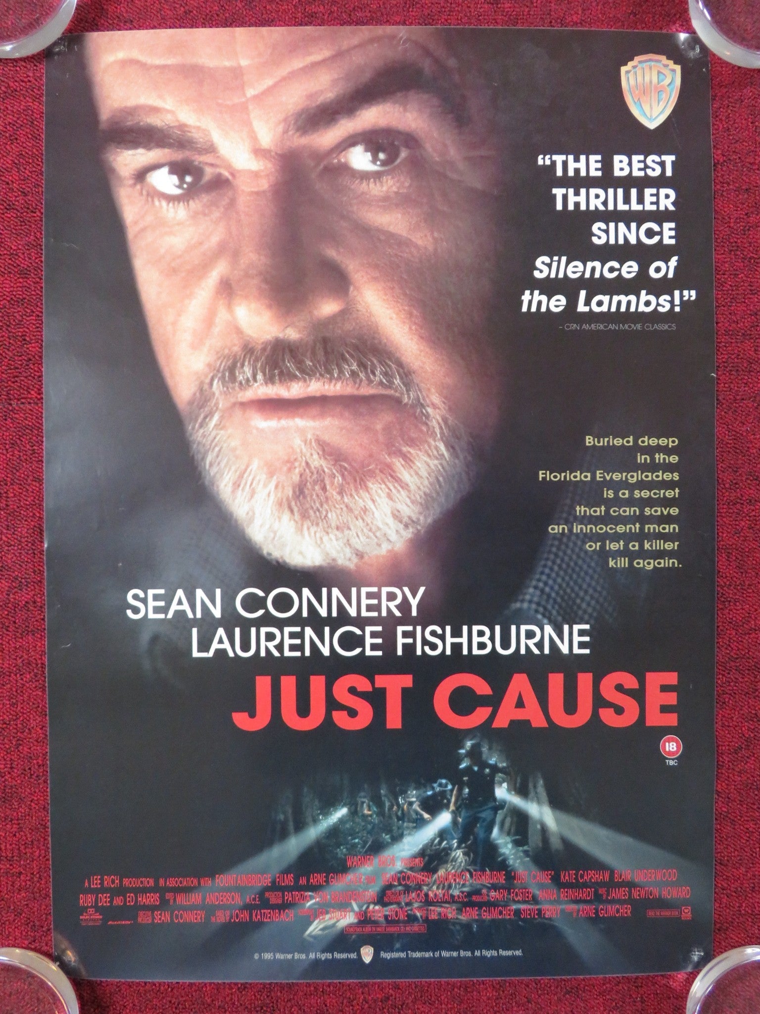 JUST CAUSE VHS POSTER SEAN CONNERY LAURENCE FISHBURNE 1995 Rendezvous Cinema Movie posters