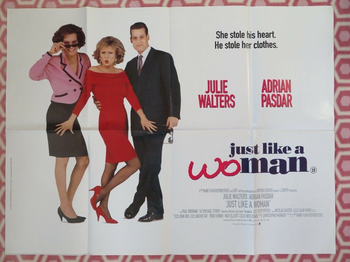 JUST LIKE A WOMAN BRITISH QUAD (30"x40") POSTER JULIA WALTERS ADRIAN PASDAR 1992 Movie posters